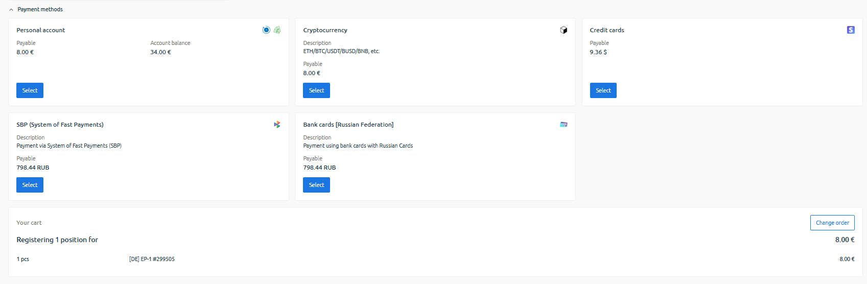 Payment method