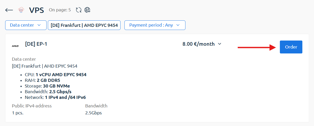 Add service to cart