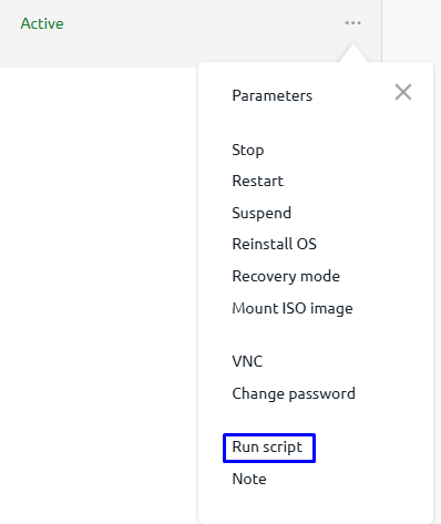 Run script menu
