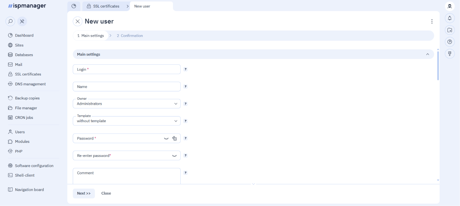 Required fields